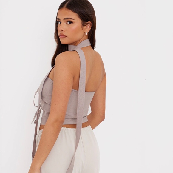 Women's Gray Strapless Top - Picture 2 of 6